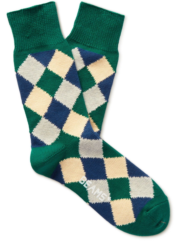 Photo: Beams Plus - Argyle Cotton-Blend Socks