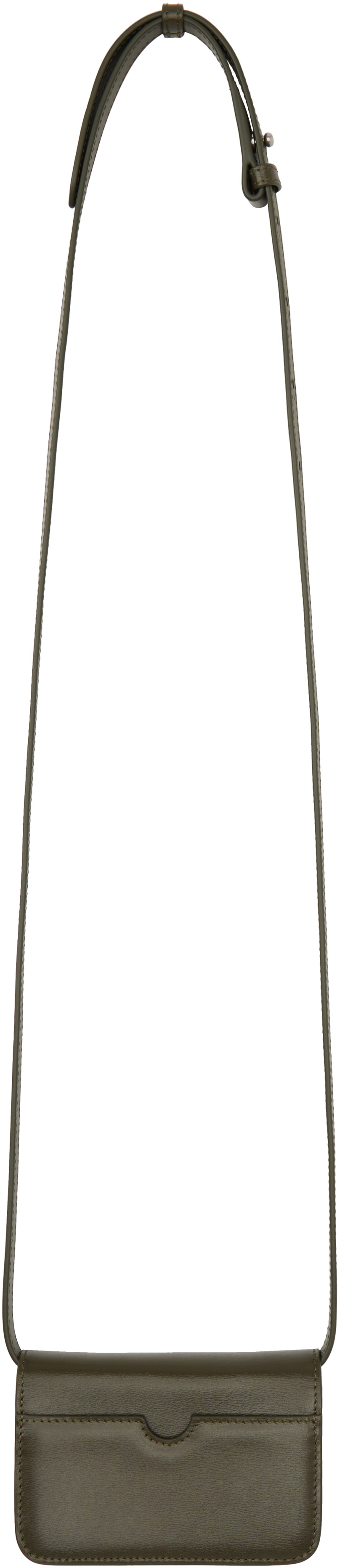 AMI Paris Khaki Ami de Coeur Strap Card Holder
