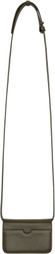 AMI Paris Khaki Ami de Coeur Strap Card Holder