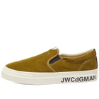 Junya Watanabe MAN x Stepney Workers Club Suede Slip On Sneakers in Khaki