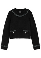 Huishan Zhang Bethany Bouclé-knit Jumper Black