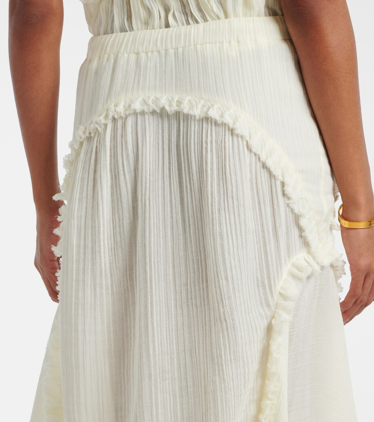 The Attico Ruffled cotton maxi skirt
