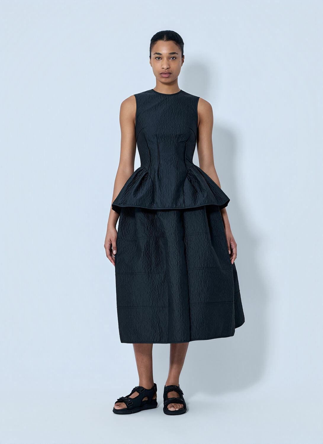 Cecilie Bahnsen CBdaimi Stria Matelassé Peplum Top