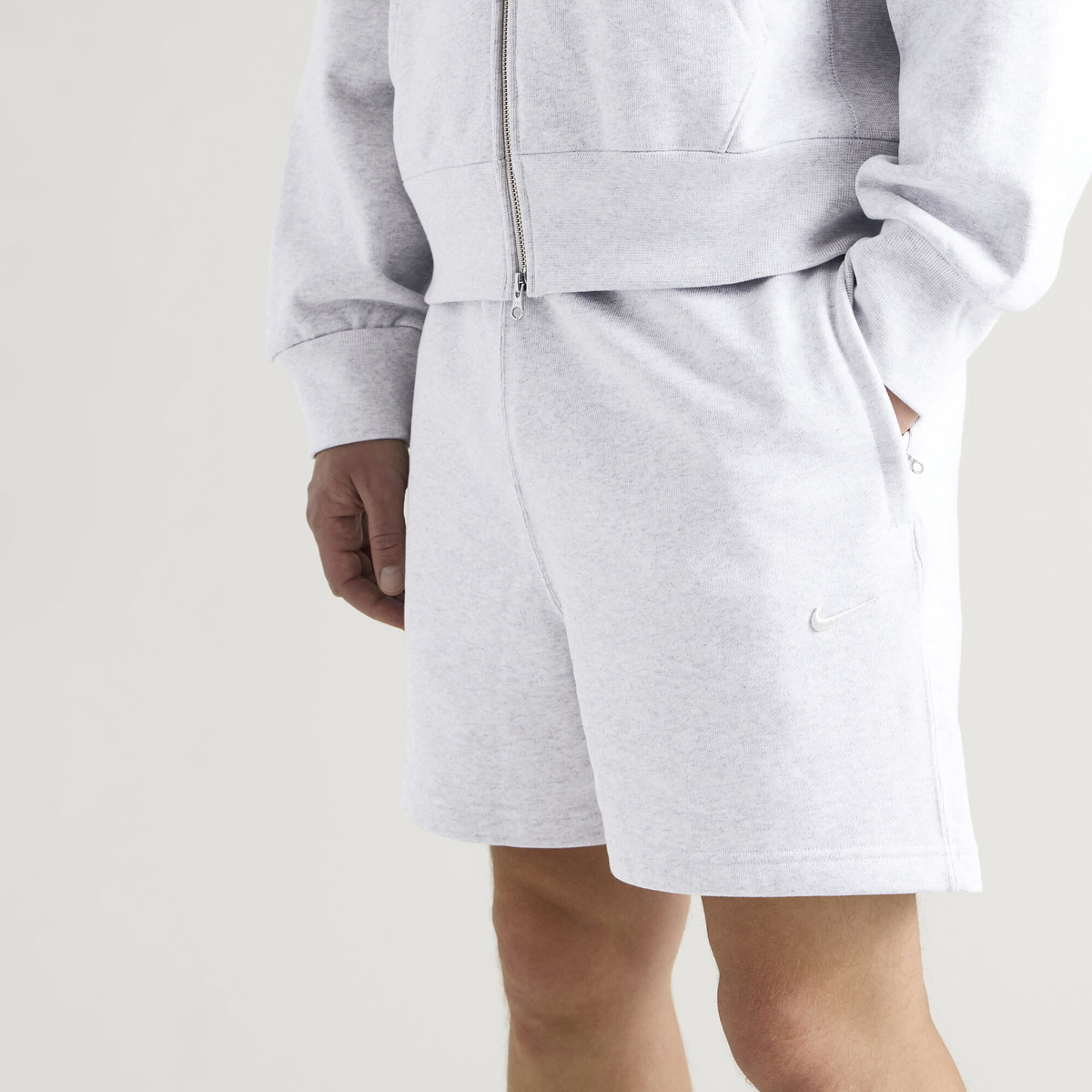 Nike Men's 560 Fleece Short in Birch Heather