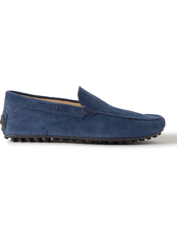 Photo: Tod's - Pantofola City Gommino Suede Driving Shoes - Blue