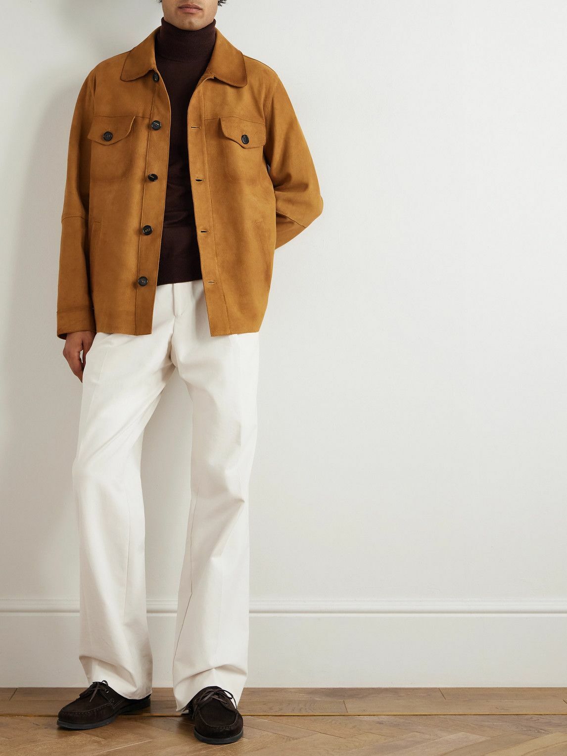 Incotex - Montedoro Suede Overshirt - Brown
