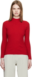 Veilance Red Conic Wool Midlayer Sweater