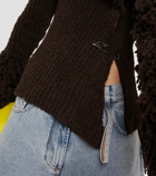 The Attico Wool-blend shearling cardigan