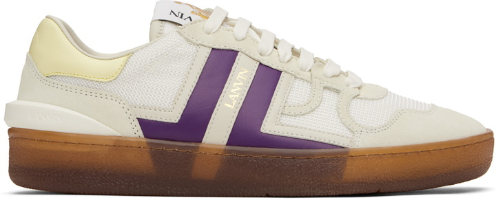 Photo: Lanvin White & Purple Clay Mesh Sneakers