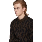 Stefan Cooke Brown and Black Jacquard Sweater