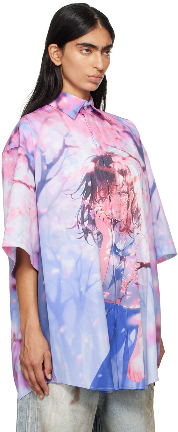 VETEMENTS Blue & Pink Anime Shirt