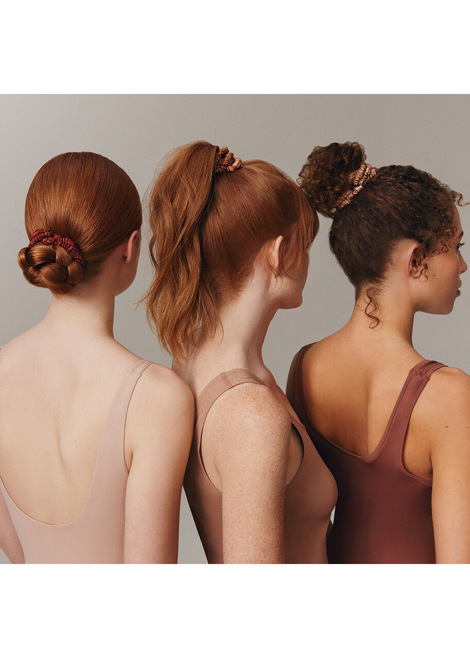 Slip Pure Silk Skinny Scrunchies - Light Brown