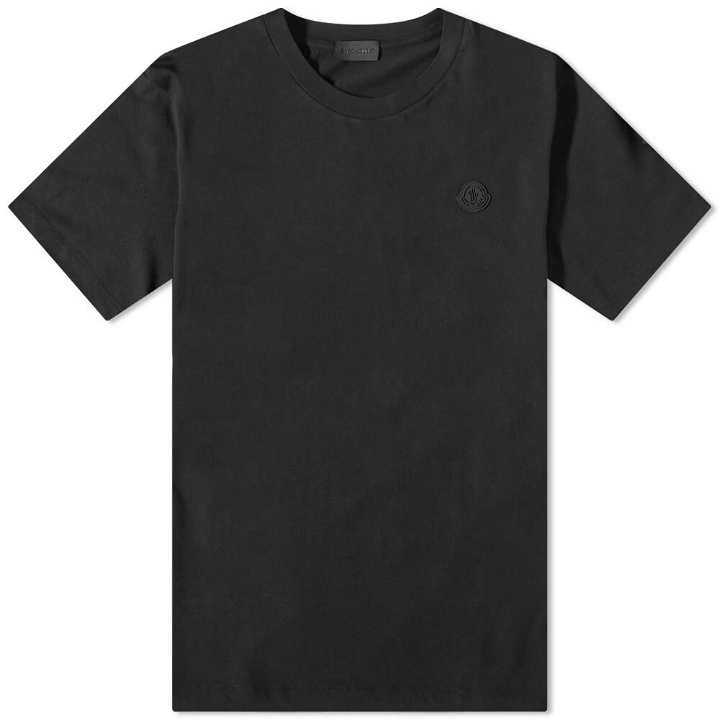 Photo: Moncler Men's Rubber Patch Logo T-Shirt in Black