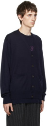 BED J.W. FORD Navy Wool Buttoned Cardigan