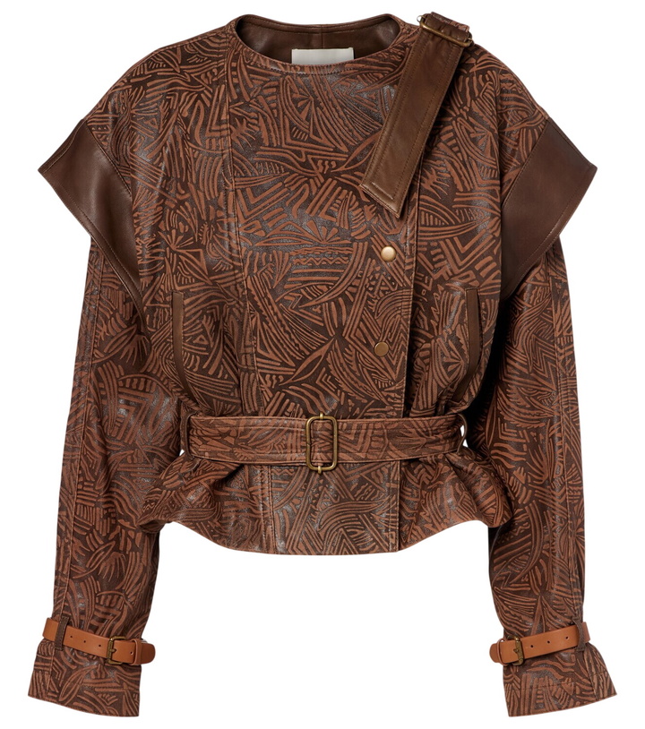 Photo: Isabel Marant Erine belted leather jacket