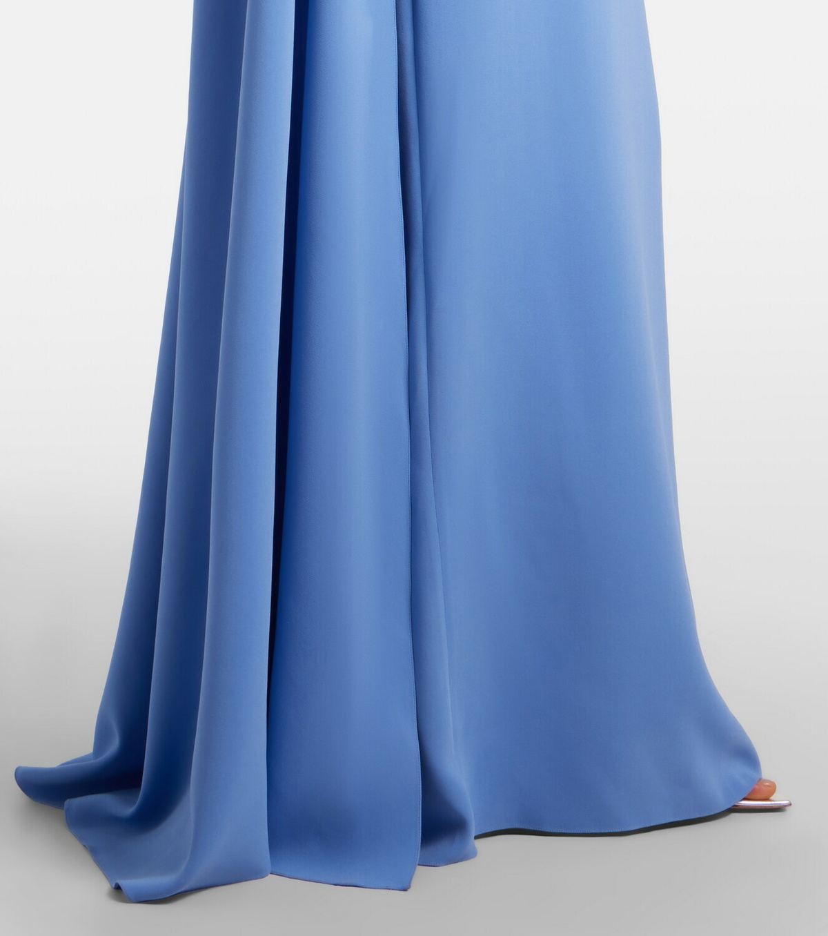 Oscar de la Renta Embellished caped silk-blend gown