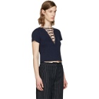 alexanderwang.t Navy Lace-Up Pullover