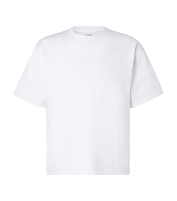 Photo: Saint Laurent Cropped cotton jersey T-shirt