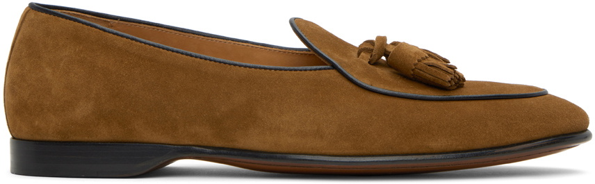 Ralph Lauren Purple Label Tan Belvin Tassel Slippers