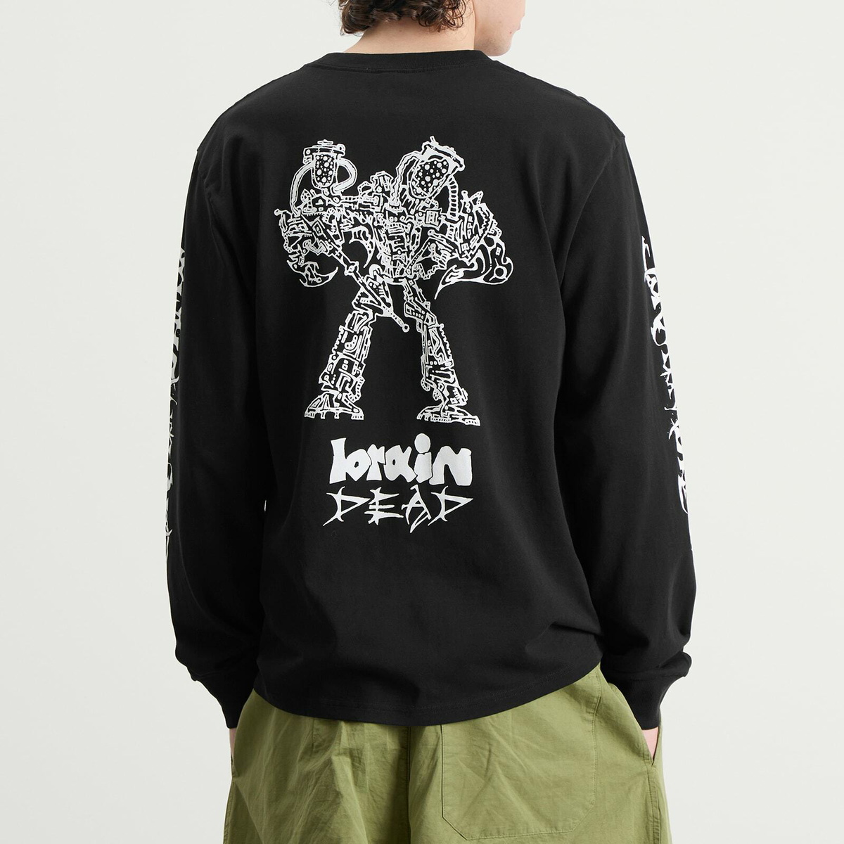 Brain Dead Men's Skull Mech Long Sleeve T-Shirt in Black