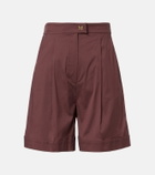 Max Mara Medeola pleated cotton-blend shorts
