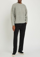 Mki Miyuki Zoku Logo-embroidered Brushed Knit Jumper Grey