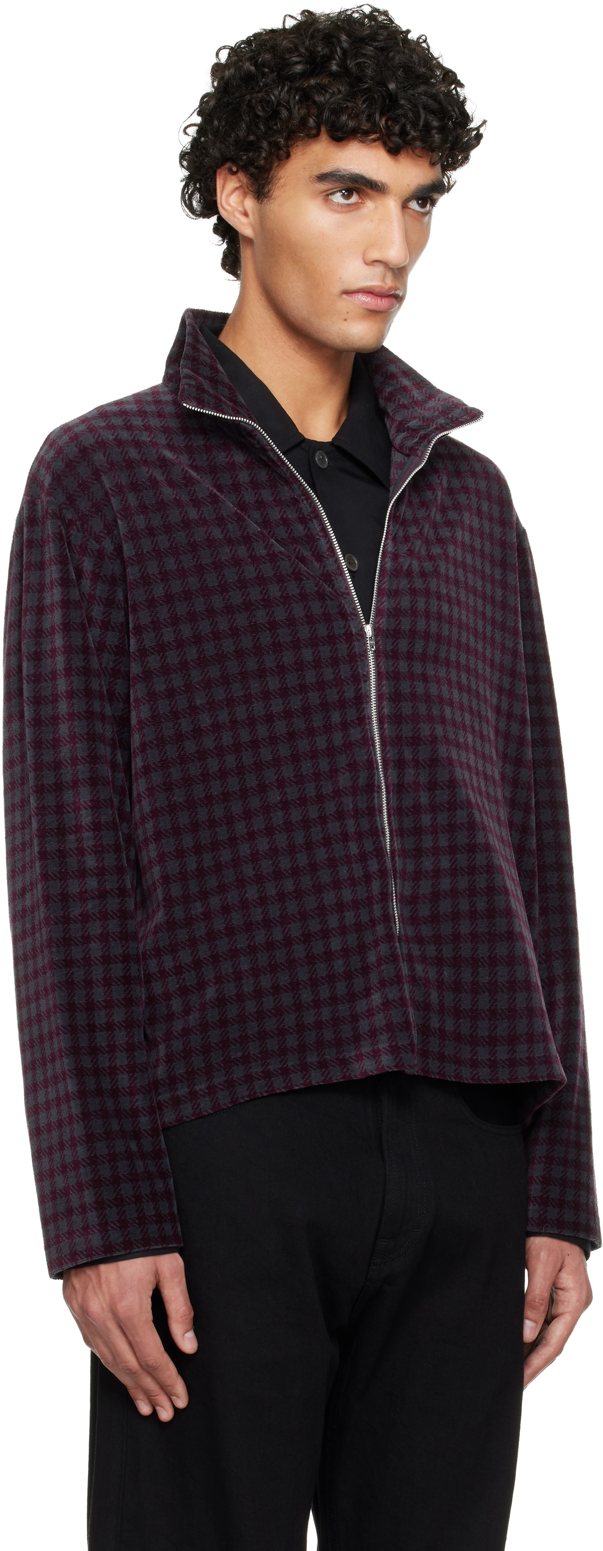 OUR LEGACY Gray & Red Shrunken Fullzip Track Jacket Our Legacy