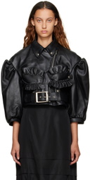 Simone Rocha Black Bustier Leather Jacket