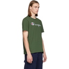 Champion Reverse Weave Green Script Logo T-Shirt