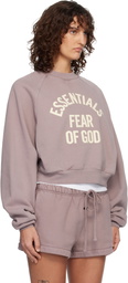 Fear of God ESSENTIALS Purple Campus 90's Cropped Raglan Sweatshirt