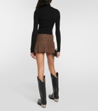 Dodo Bar Or Leopard-printed suede miniskirt