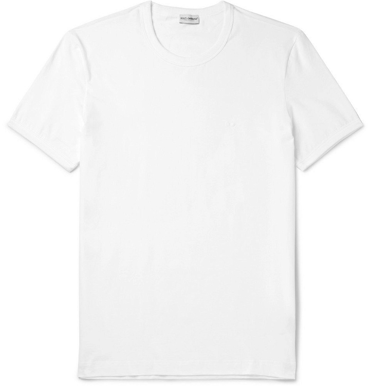 Photo: Dolce & Gabbana - Stretch-Pima Cotton T-Shirt - Men - White