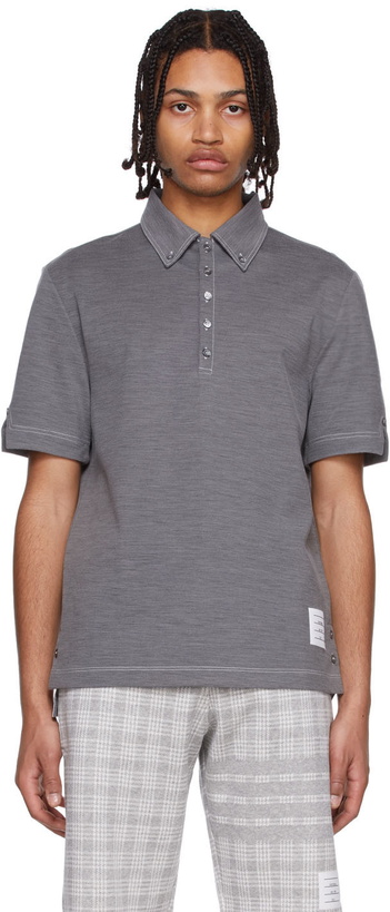 Photo: Thom Browne Grey Wool Polo