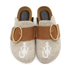 JW Anderson Beige Low Felt Slippers