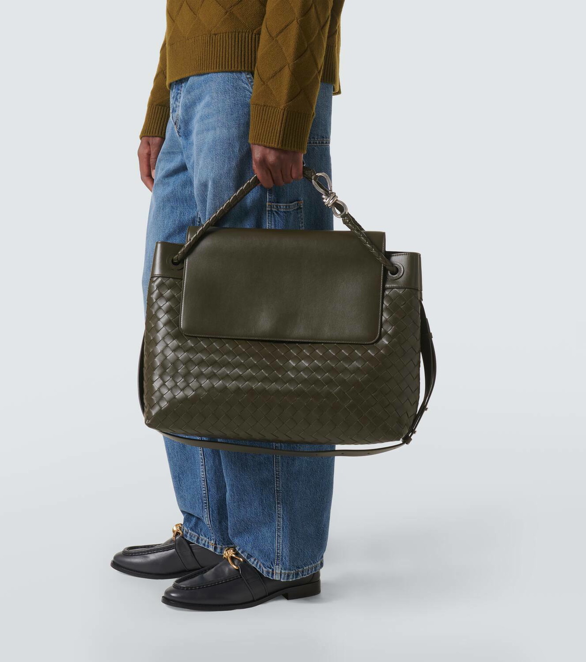 ショルダーバッグ BOTTEGA VENETA Andiamo messenger bag in woven leather BOTTEGA VENETA Andiamo Intrecciato Leather Messenger Bag for