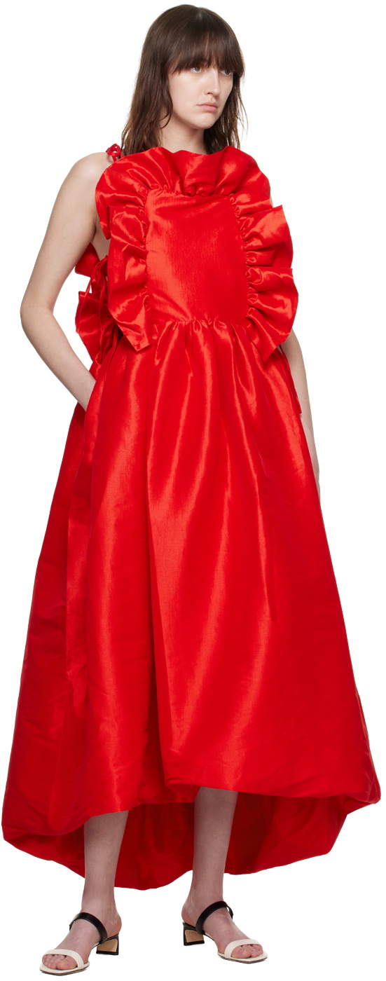 Kika Vargas SSENSE Exclusive Red Ramya Maxi Dress