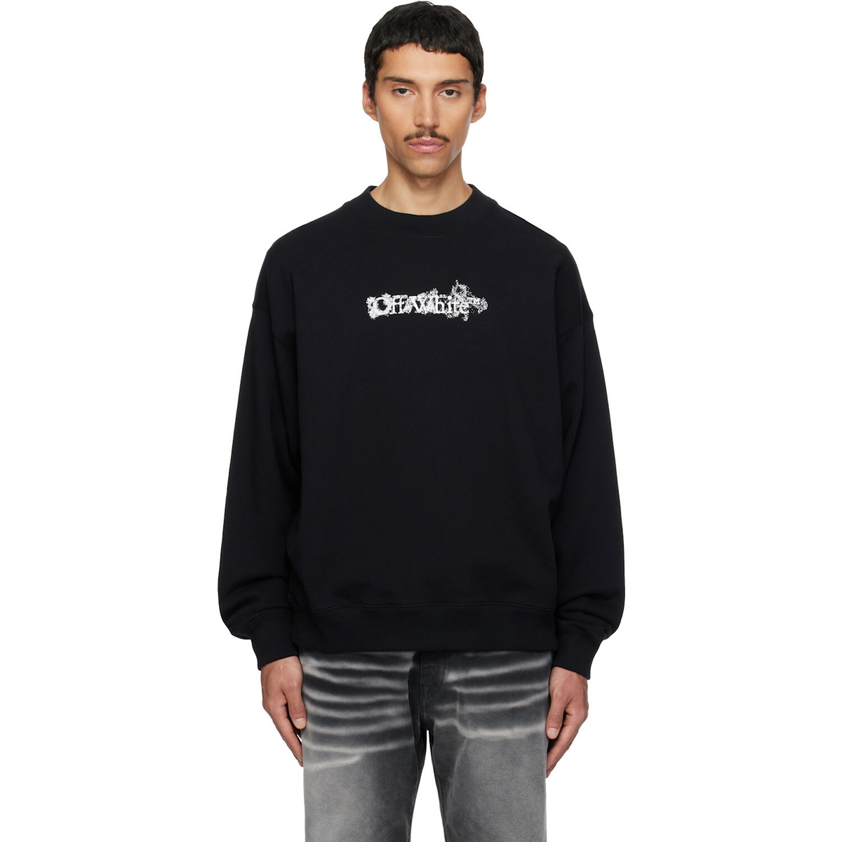 Lad Musician Black Shaggy Knit Long Cardigan Lad Musician