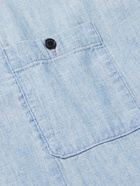 SAINT LAURENT - Cotton-Chambray Shirt - Blue