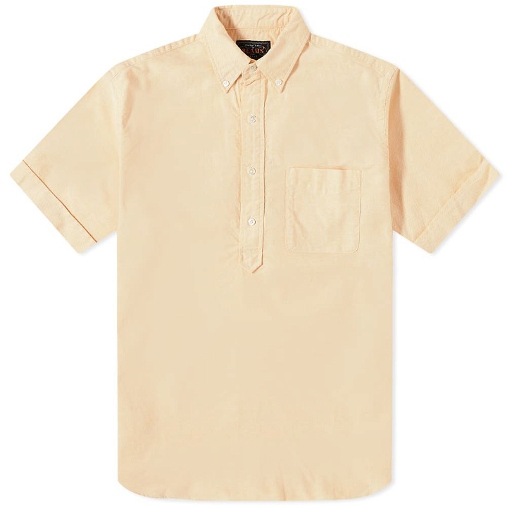 Photo: Beams Plus Men's Short Sleeve Popover Shirt in Yellow