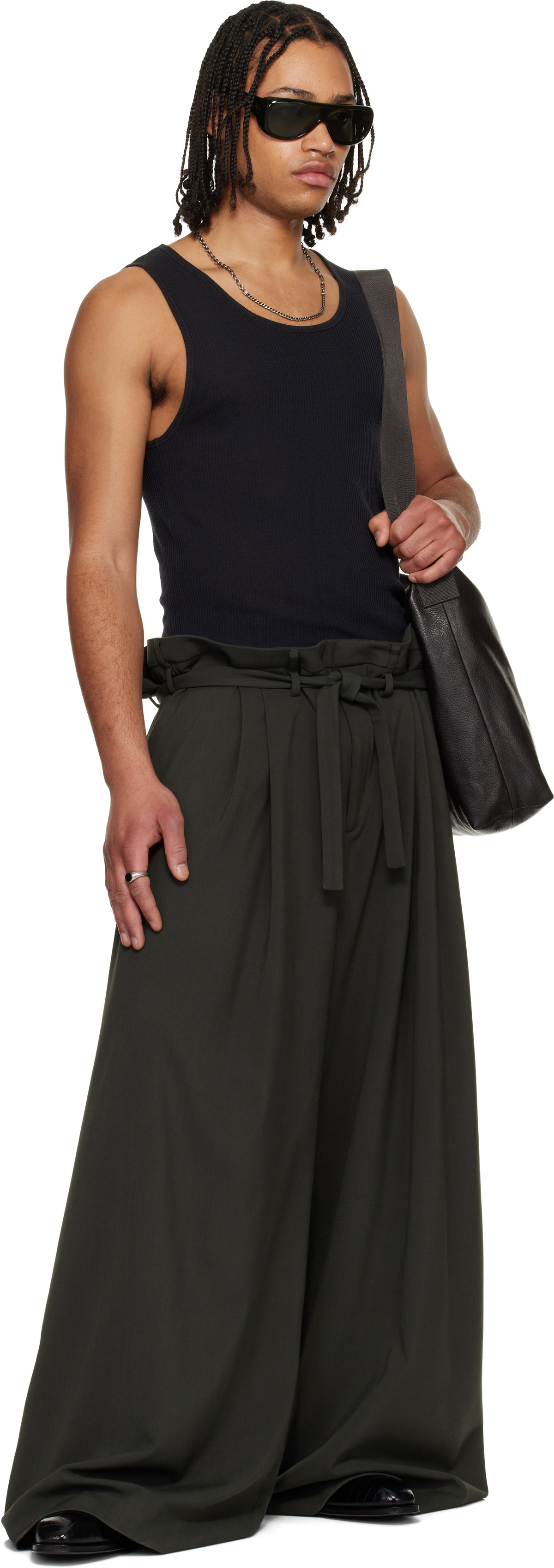LU'U DAN Gray Slacker Maxis Trousers