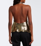 Balmain Draped halterneck silk-blend top