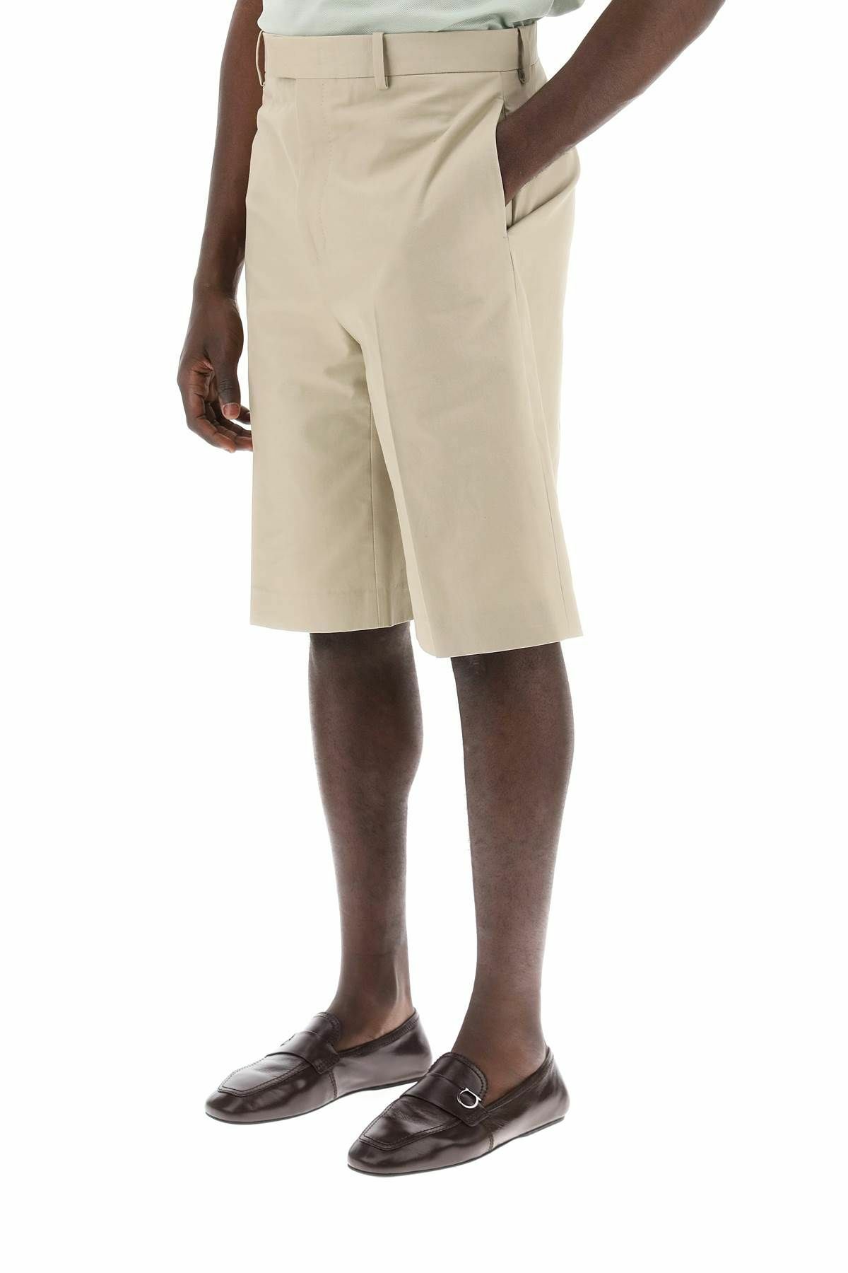 FERRAGAMO tailored canvas bermuda shorts Beige