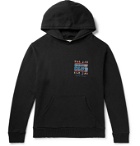 Pasadena Leisure Club - Country Club Enzyme-Washed Printed Fleece-Back Cotton-Jersey Hoodie - Black