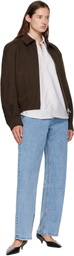 COOR Brown Quilted Swing Top Faux-Suede Jacket