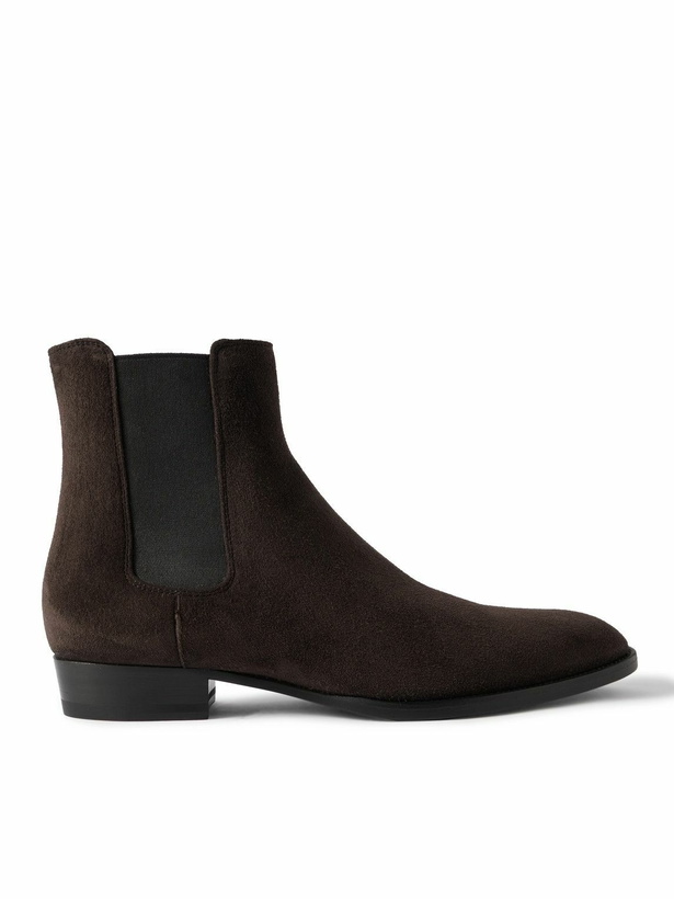 Photo: SAINT LAURENT - Wyatt Suede Chelsea Boots - Brown