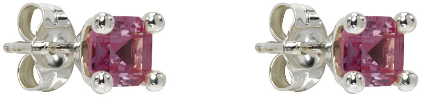 Mondo Mondo Silver & Pink Atomic Studs