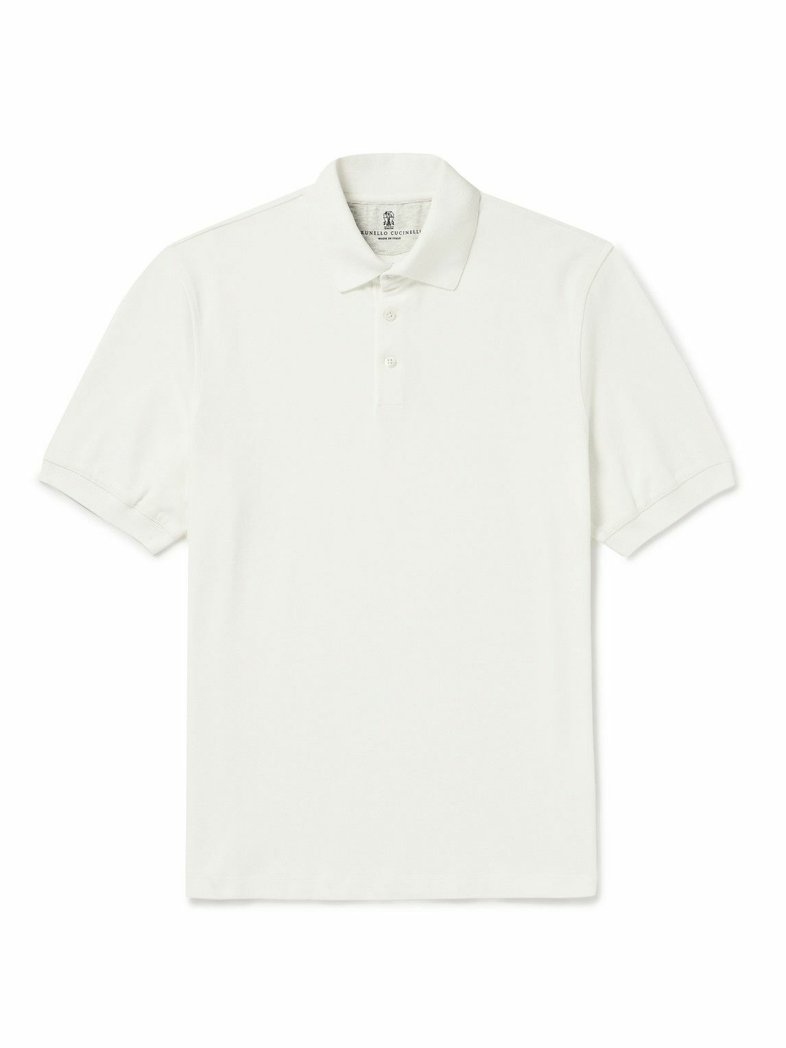 Brunello Cucinelli - Slim-Fit Cotton-Piqué Polo Shirt - White Brunello ...