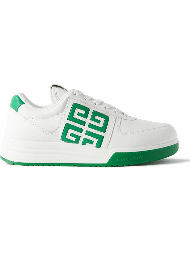 Photo: Givenchy - G4 Logo-Embossed Leather Sneakers - White