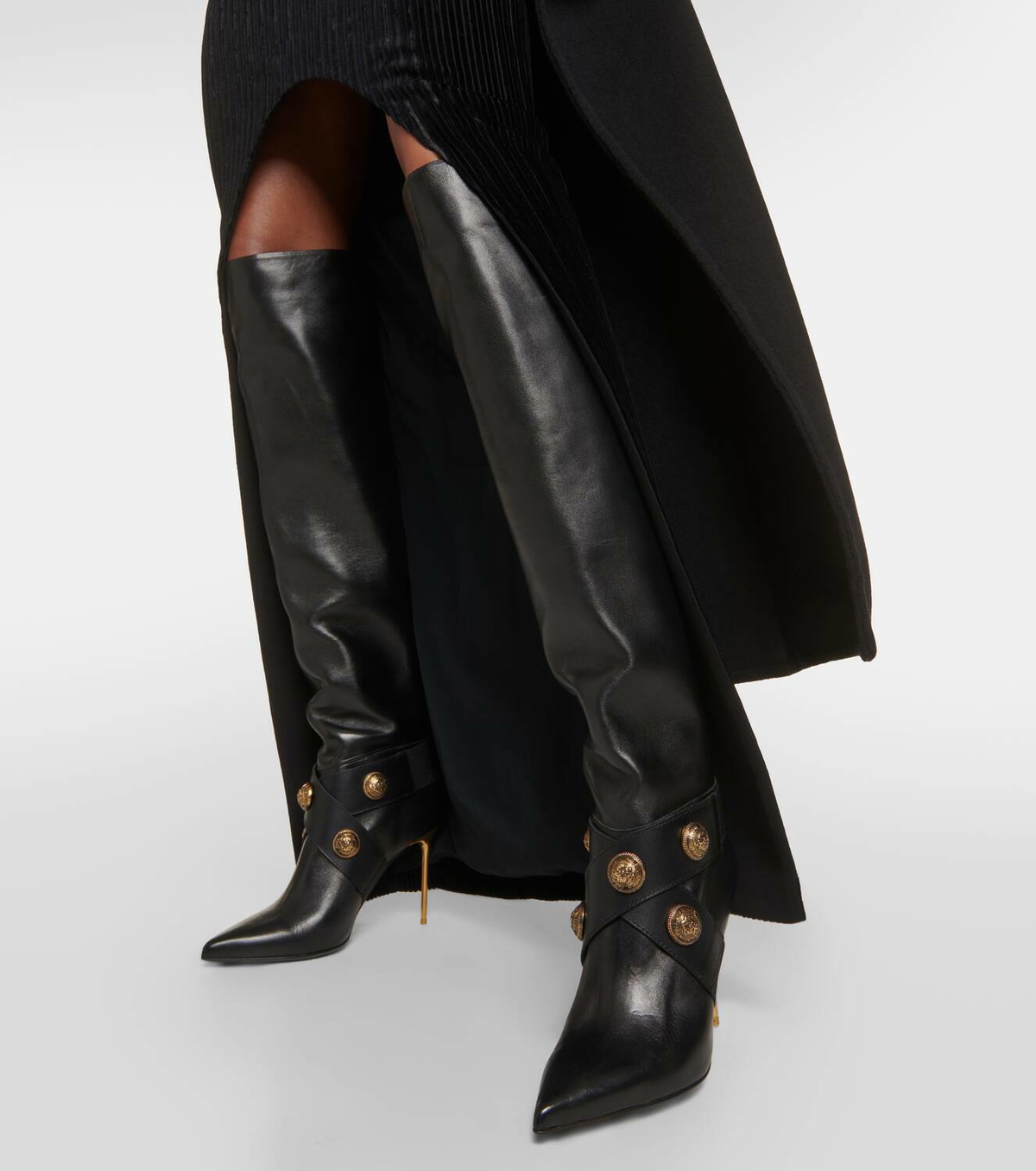 Balmain Alma leather knee high boots Balmain