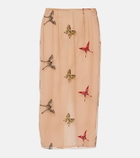 Blumarine Appliqué midi skirt